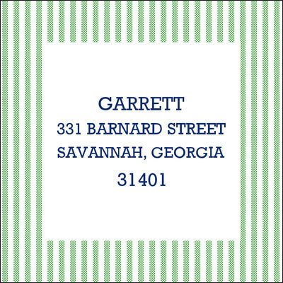 Green Seersucker Address Labels